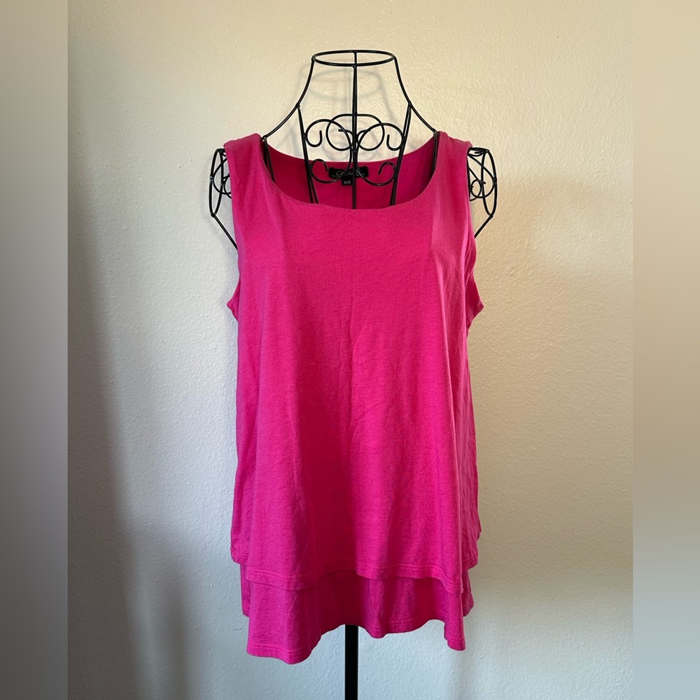 Hot Pink Y2K Barbiecore Double Layer Tank Top
